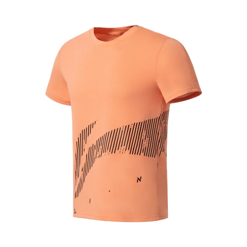 Li Ning Training Series T Shirt Men's Peach Pink Orange