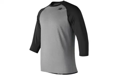 New Balance T Shirts Men's Black Gray Color Crew Neck Moderate Straight Fit