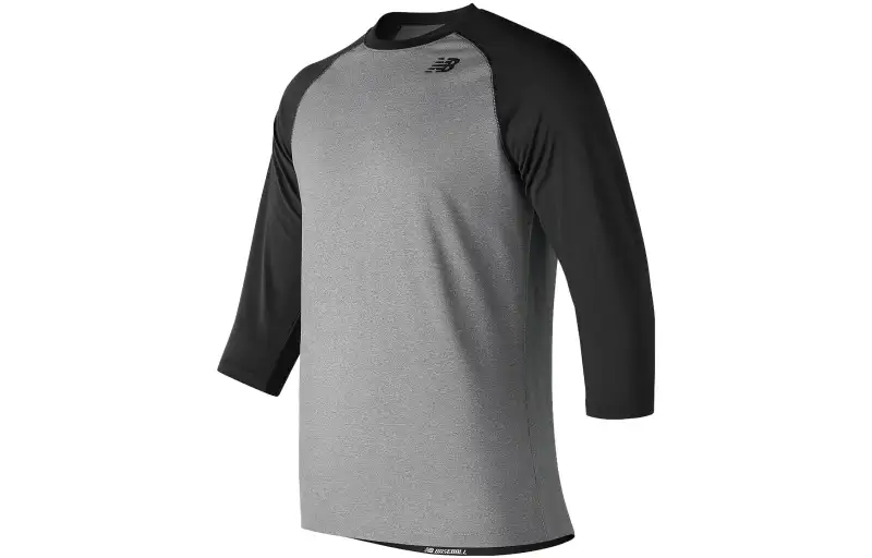 New Balance T Shirts Men's Black Gray Color Crew Neck Moderate Straight Fit