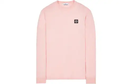 STONE ISLAND T Shirts Men's Pink Crew Neck Moderate Straight Fit