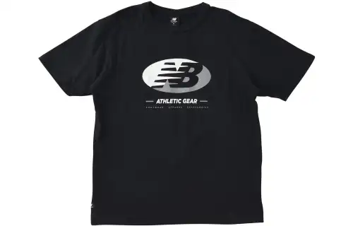 New Balance T Shirts Men's Black Crew Neck Moderate Straight Fit