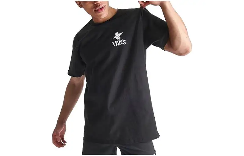 Vans T Shirts Men's Black Crew Neck Moderate Straight Fit