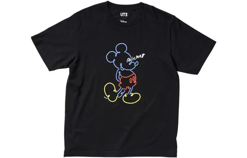 UNIQLO T Shirts Unisex 09 Black Crew Neck Moderate Straight Fit
