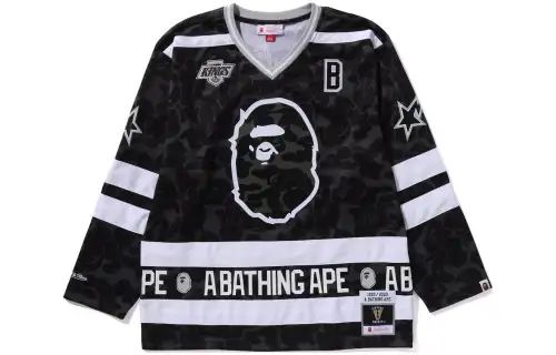Bape X Mitchell & Ness Nhl Florida Panthers Mesh Hockey Jersey L/S Tee