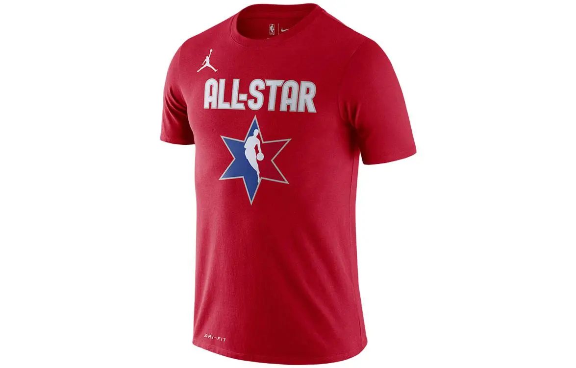 Nike T-Shirts Men's Red Crew Neck Moderate Straight Fit