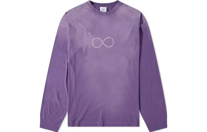Vetements T Shirts Men's Purple Crew Neck Moderate Straight Fit