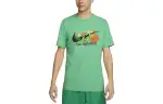 Nike T Shirts Men's Green Crew Neck Moderate Straight Fit