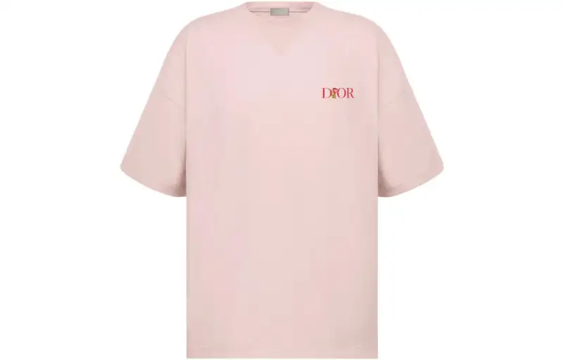DIOR DIOR New Season Collection DIOR FW22 Qixi Festival Collection T-Shirt Men's Pink