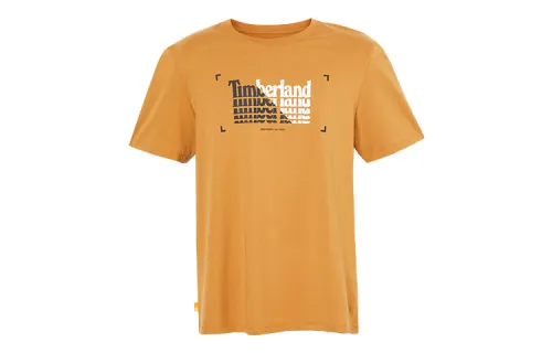 Timberland T Shirts Men's Yellow Crew Neck Moderate Straight Fit