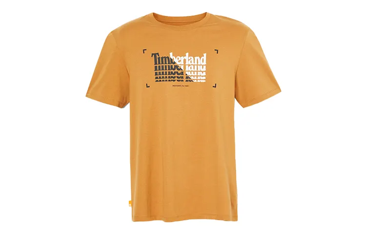 Timberland T Shirts Men's Yellow Crew Neck Moderate Straight Fit