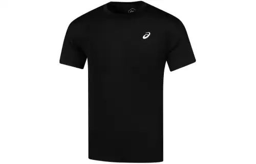 ASICS T Shirts Men's Black Crew Neck Moderate Straight Fit