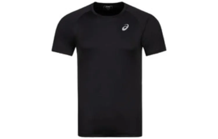 ASICS T-Shirts Men's Black Crew Neck Moderate Straight Fit