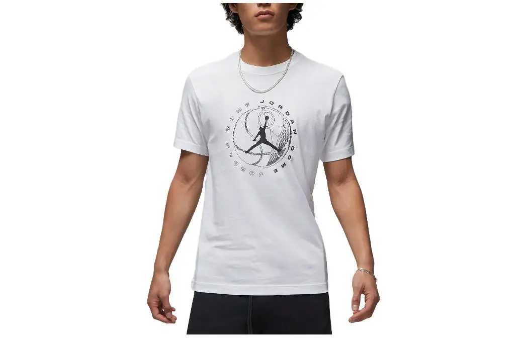 Jordan T-Shirts Men's White Crew Neck Moderate