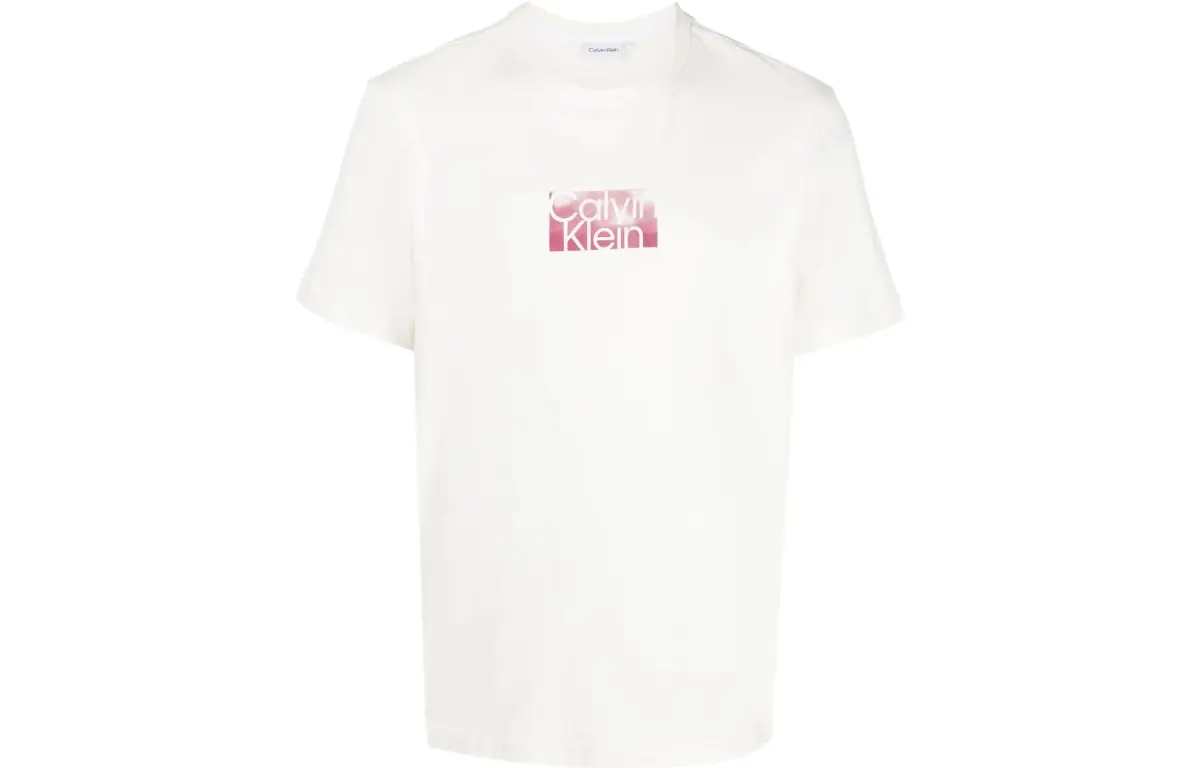 Calvin Klein T-Shirts Men's White Crew Neck Moderate