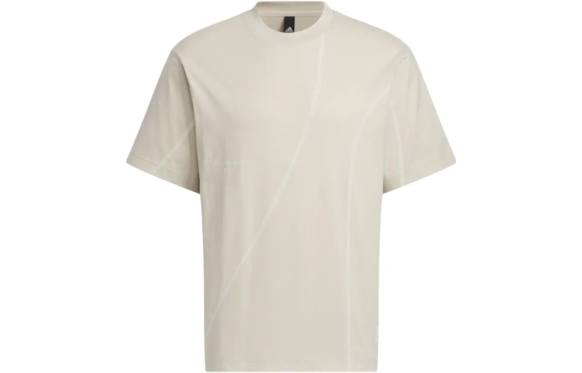 Adidas Drop Shoulder Sleeve T Shirt Unisex Beige