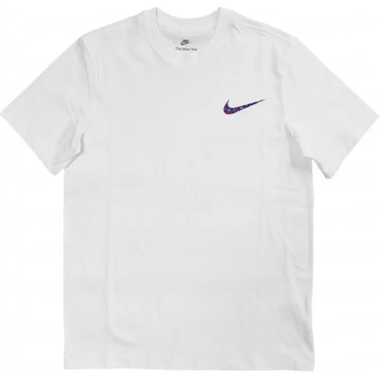 Nike T-Shirts Men's White Crew Neck Moderate Straight Fit