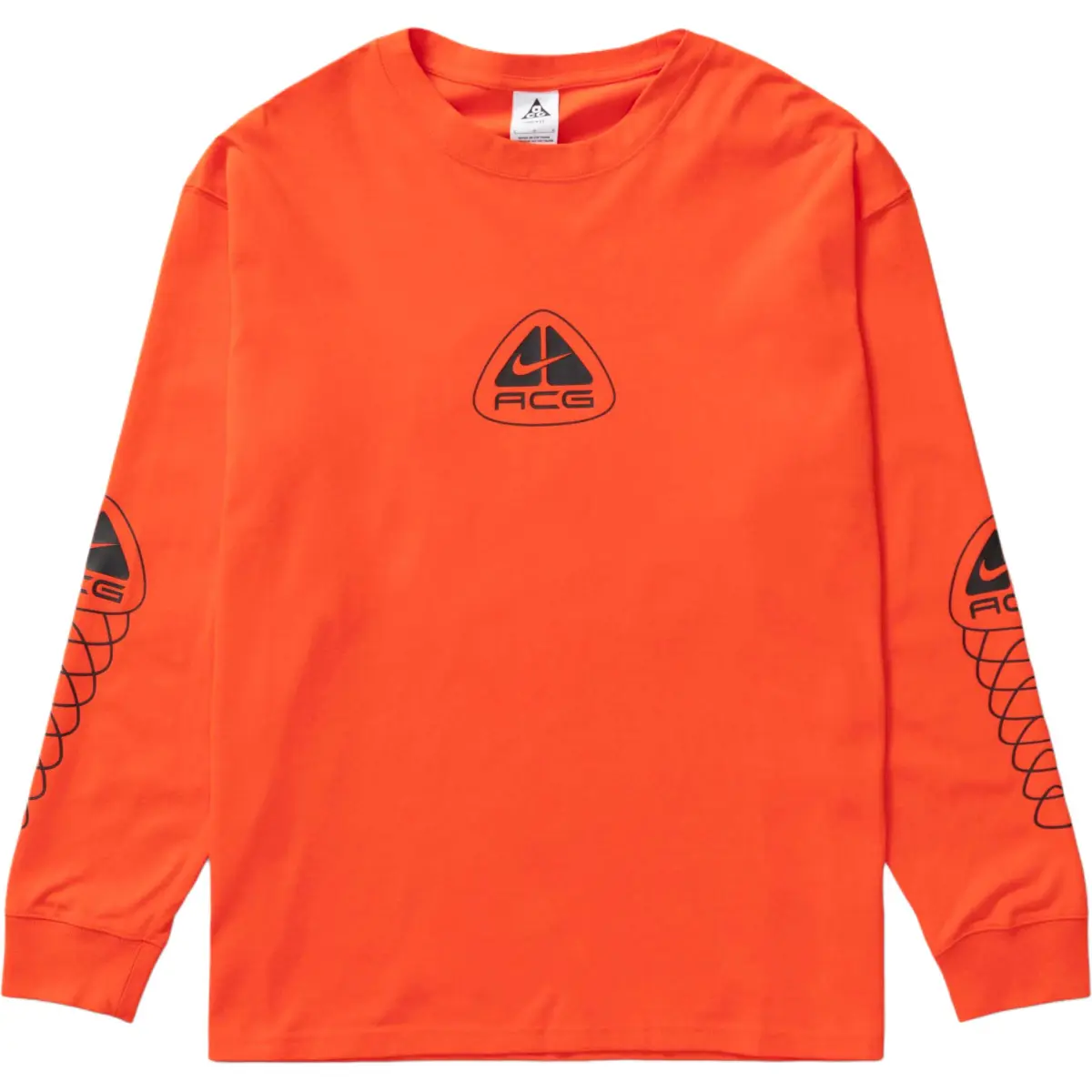 Nike T-Shirts Men's Orange Crew Neck Moderate Straight Fit
