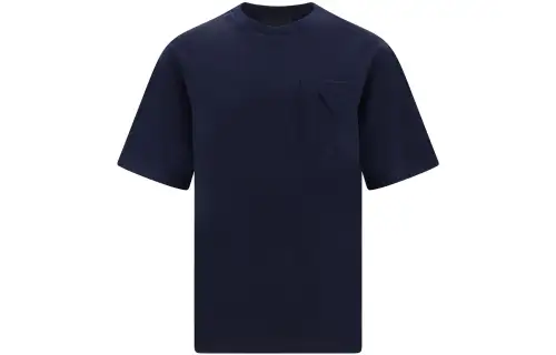 PRADA T Shirts Men's Blue Crew Neck Moderate Straight Fit