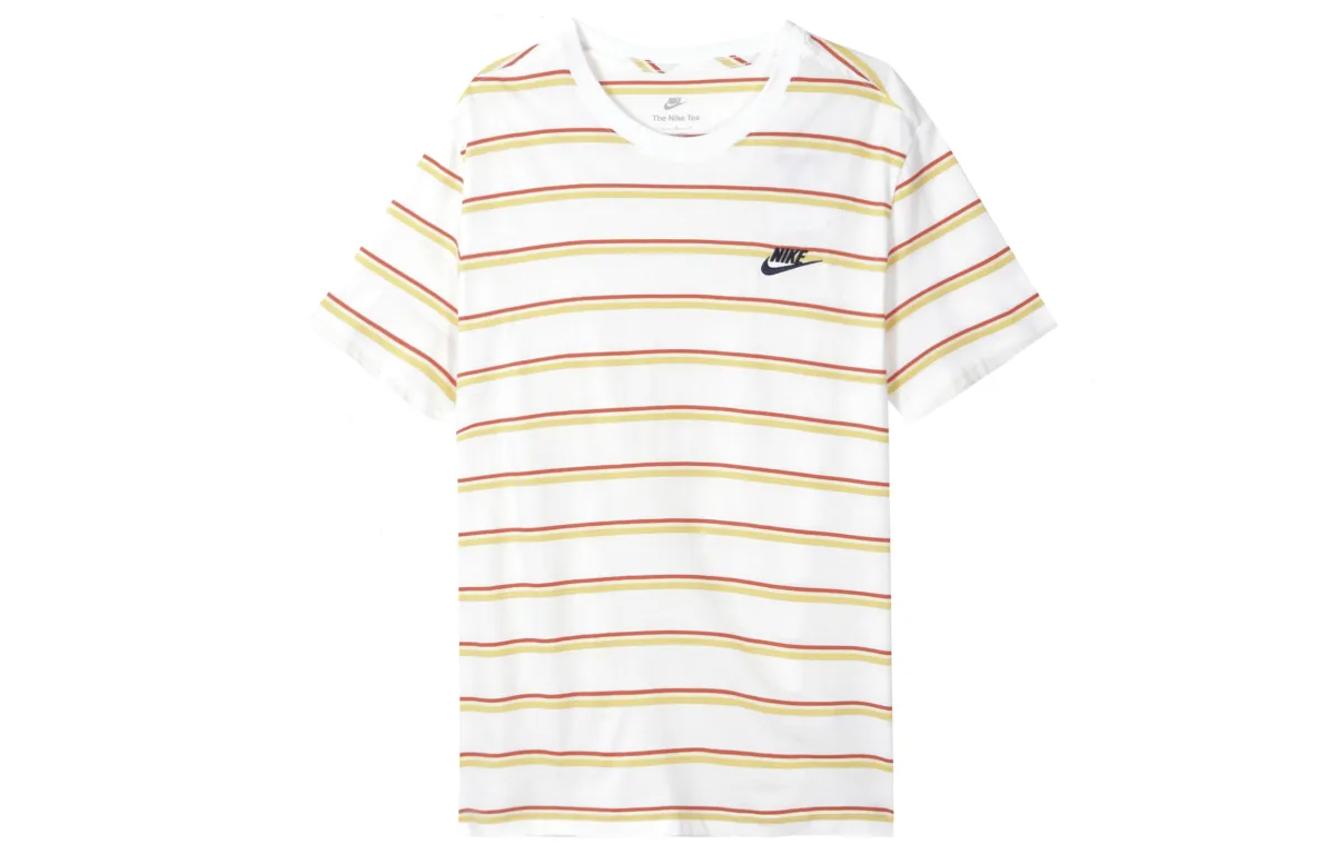 Nike T-Shirts Men's White Crew Neck Moderate Straight Fit