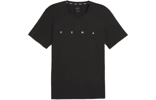 PUMA T Shirts Men's Black Crew Neck Moderate