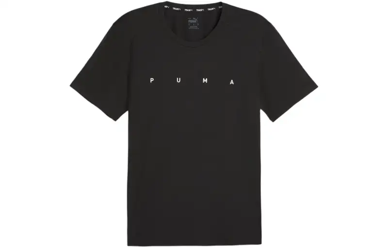 PUMA T Shirts Men's Black Crew Neck Moderate