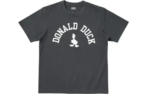 UNIQLO T Shirts Unisex Dark Gray Crew Neck Moderate Other