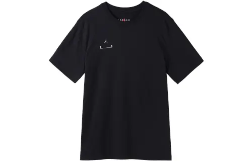 Jordan T Shirts Men's Black Crew Neck Moderate Straight Fit