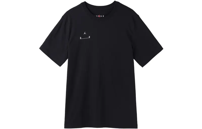 Jordan T Shirts Men's Black Crew Neck Moderate Straight Fit