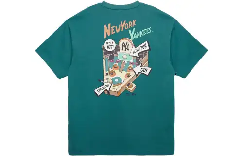 New Era T Shirts Unisex Green Crew Neck Moderate Straight Fit