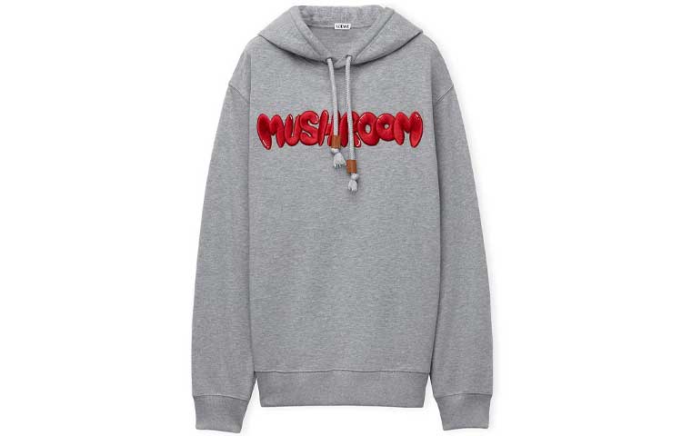 Мужское худи LOEWE Anagram Embroidery (серое)