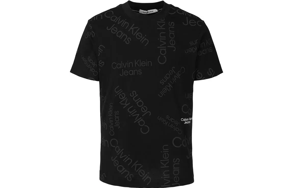 Calvin Klein T-Shirts Men's Black Crew Neck Moderate