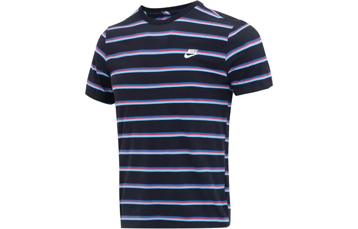 Nike T-Shirts Men's Black Crew Neck Moderate Straight Fit