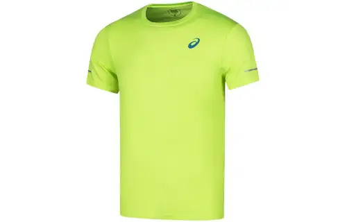ASICS T Shirts Men's Green Crew Neck Moderate Other