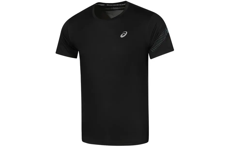 ASICS T-Shirts Men's Black Crew Neck Moderate Straight Fit