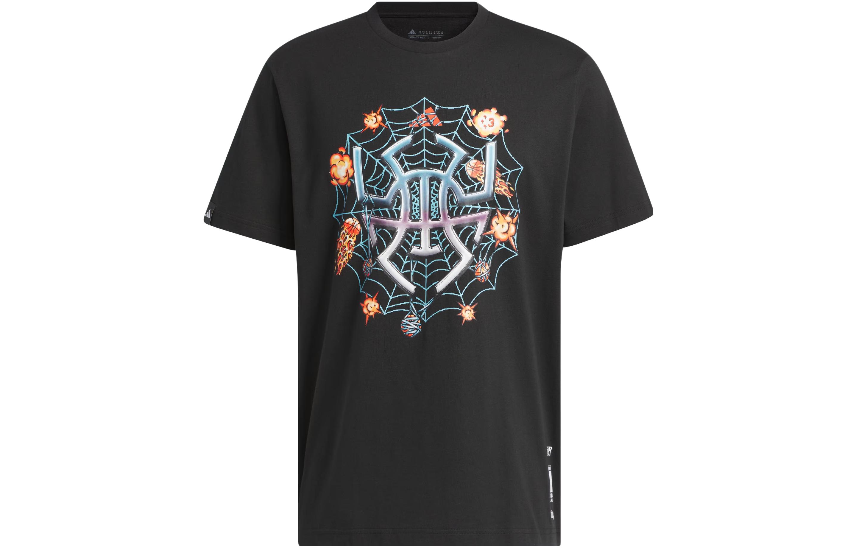 Adidas Donovan Mitchell T Shirts Men's Black Crew Neck Moderate Straight Fit