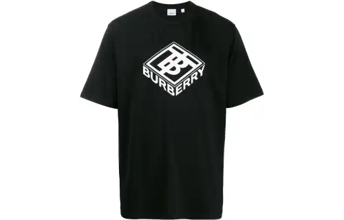 Burberry T Shirts Men's Black Crew Neck Moderate
