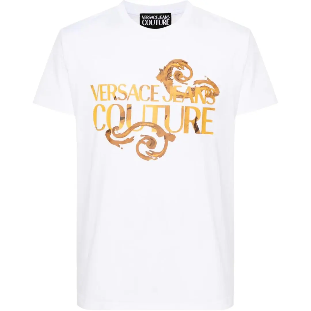 VERSACE JEANS COUTURE Logo Printed Crewneck T Shirt