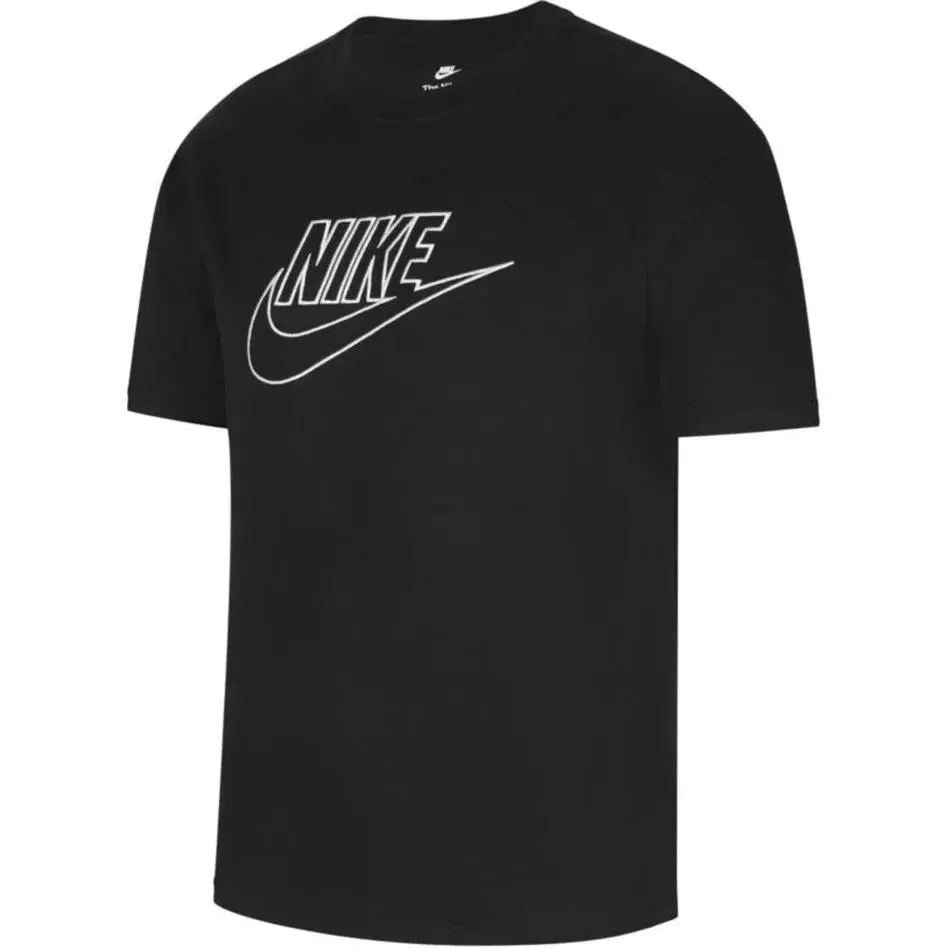 Nike T-Shirts Men's Black Crew Neck Moderate Straight Fit