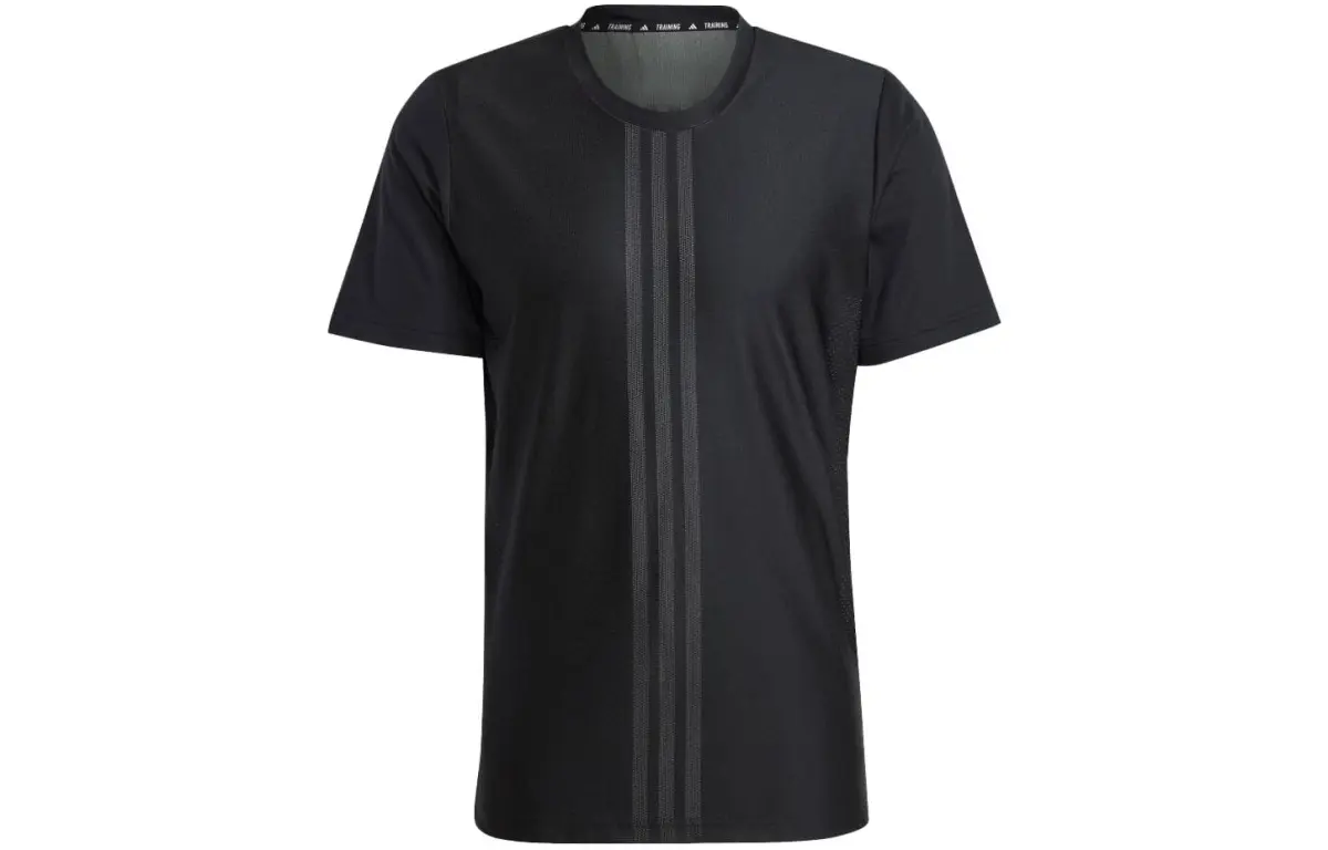 Adidas T-Shirts Men's Black Crew Neck Moderate Straight Fit