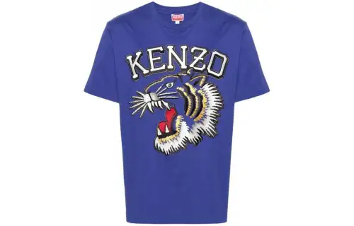 KENZO Tiger Embroidered Crewneck T Shirt