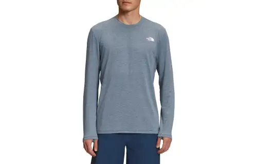 THE NORTH FACE T Shirts Men's Blue Gray Crew Neck Moderate Straight Fit