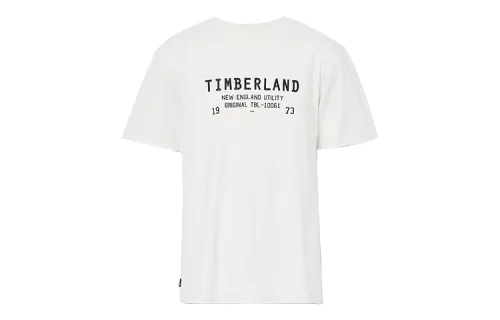 Timberland T Shirts Men's White Crew Neck Moderate Straight Fit