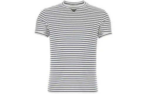 PRADA T Shirts Men's Black Crew Neck Straight Fit