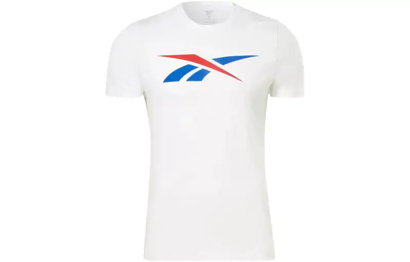 Reebok T Shirts Men's White Crew Neck Moderate Straight Fit