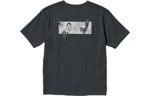 UNIQLO/X CLAMP SS23 T Shirts Unisex Dark Gray Crew Neck Moderate Straight Fit