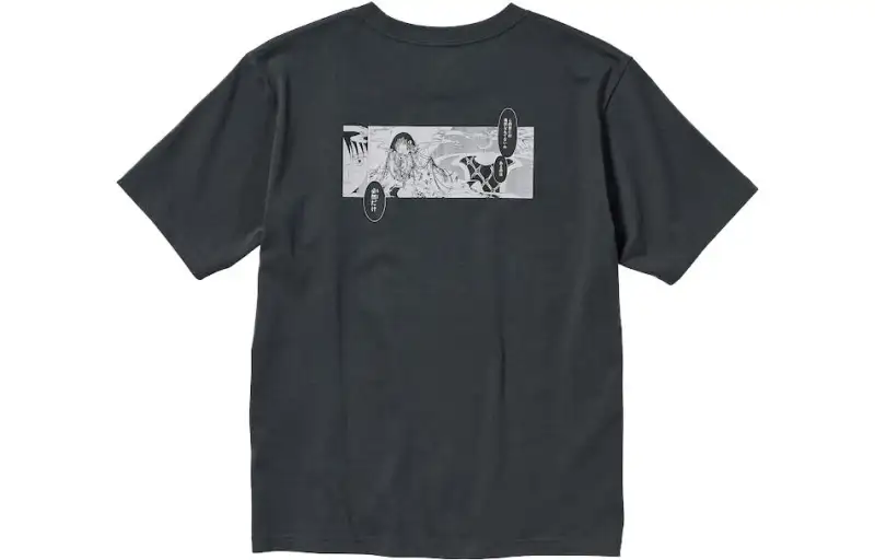 UNIQLO/X CLAMP SS23 T Shirts Unisex Dark Gray Crew Neck Moderate Straight Fit