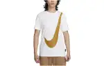 Nike T Shirts Men's White Crew Neck Moderate Straight Fit