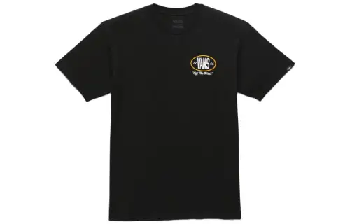 Vans T Shirts Unisex Black Crew Neck Moderate Straight Fit