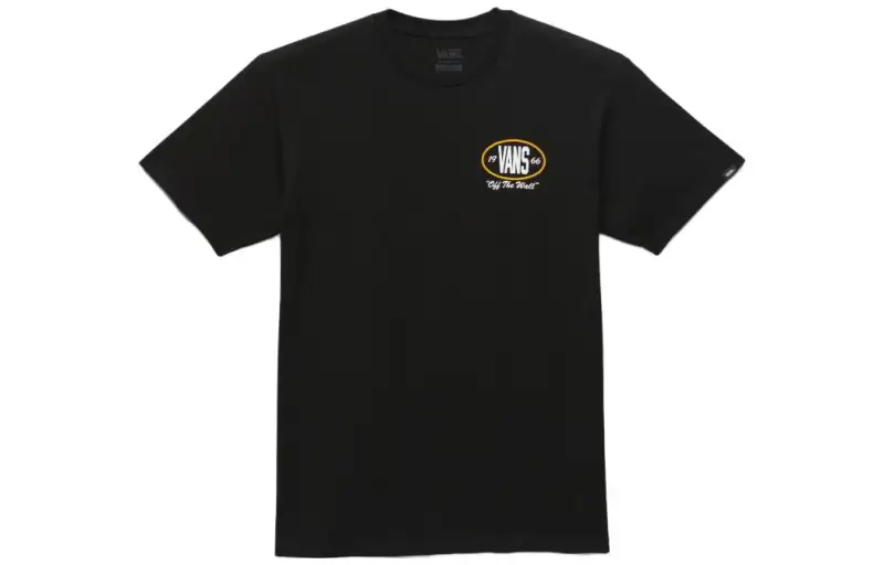Vans T Shirts Unisex Black Crew Neck Moderate Straight Fit