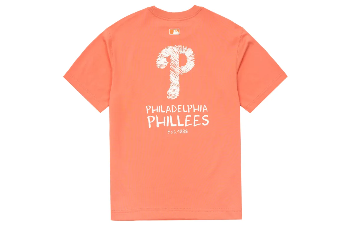 MLB Philadelphia Phillies T-Shirts Unisex Coral Crew Neck Moderate Straight Fit